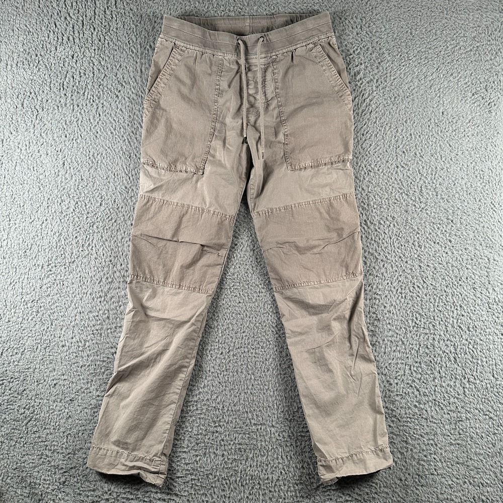 James Perse Utility Pull On Pants Womens 1 Beige Cotton Blend Drawstring Stretch